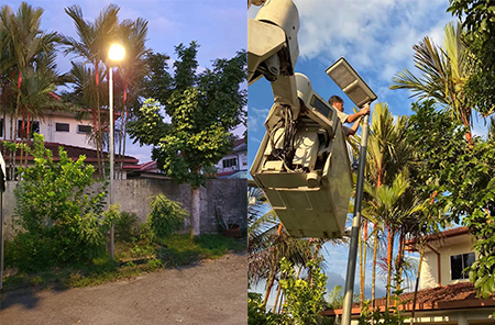 100W All In One Solar Street Lamp in Malaysia Villages