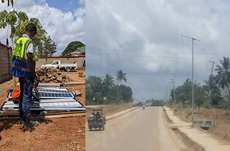 180sets All-in one Solar Street Light in Tanzania